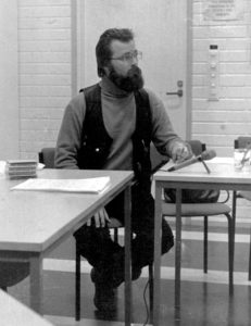 Matti Puolakka Vaihtoehtoliike Idun kokouksessa 1980-luvun alussa.